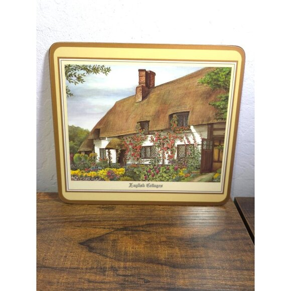 Vintage Pimpernel Acrylic Place Mats Artwork Set 6 English Cottages Countryside - Picture 8 of 14